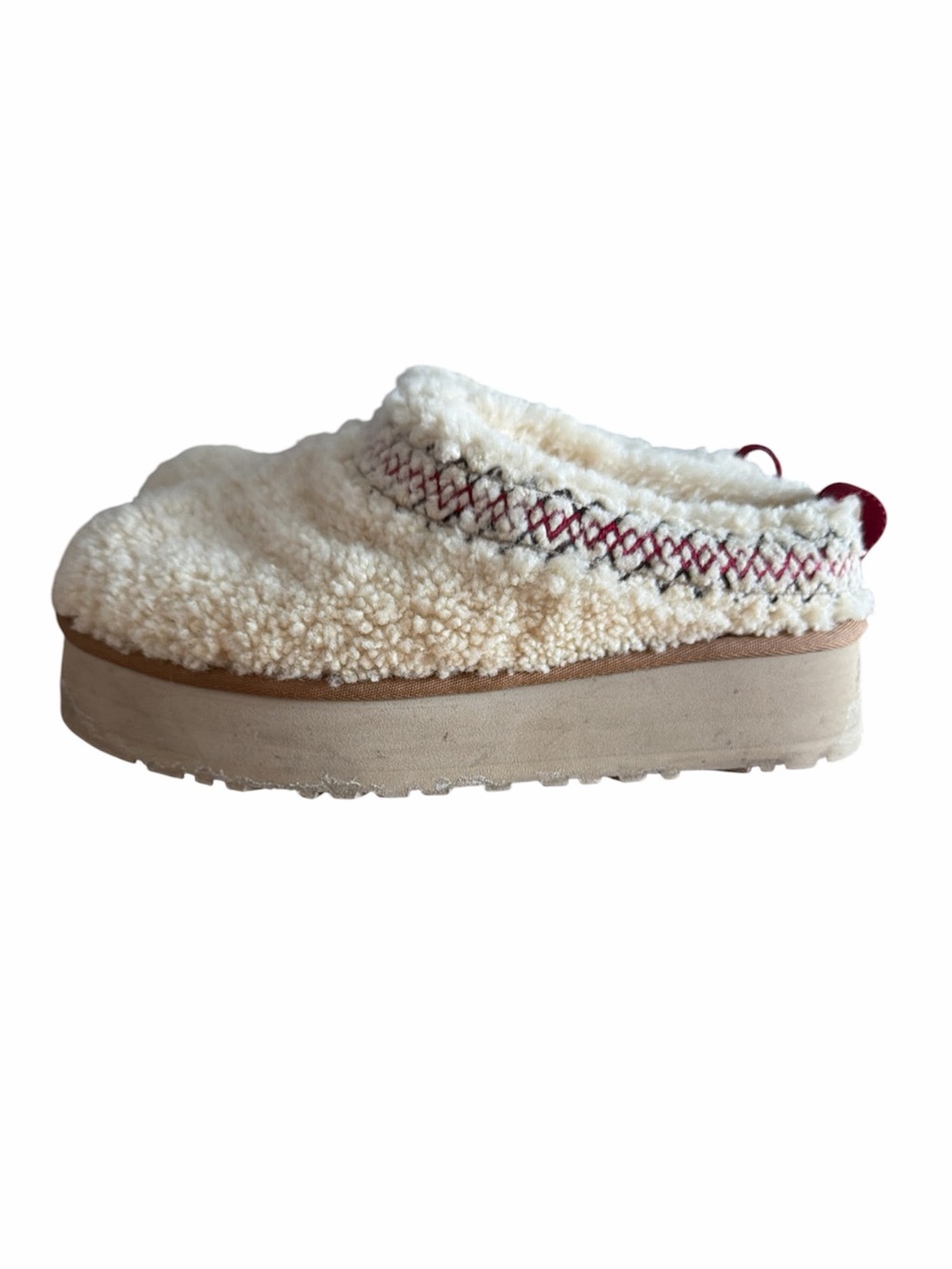 UGG Tazz Heritage Braid Slippers in Natural Shearling